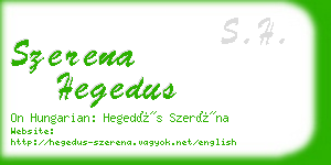 szerena hegedus business card